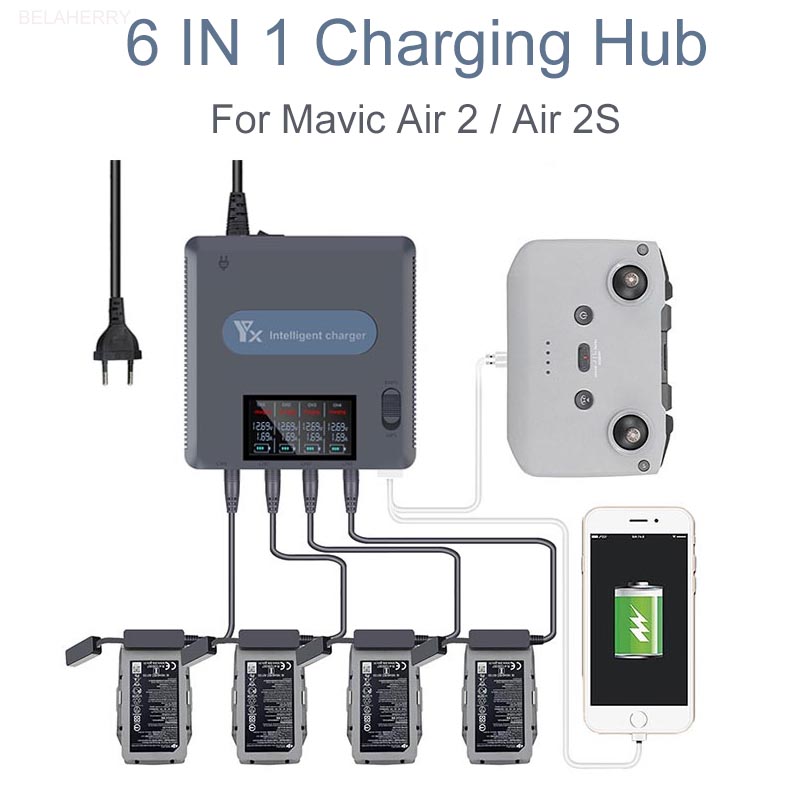 Drone Battery Smart - 6 في 1 شاشة ديجيتال شاحن