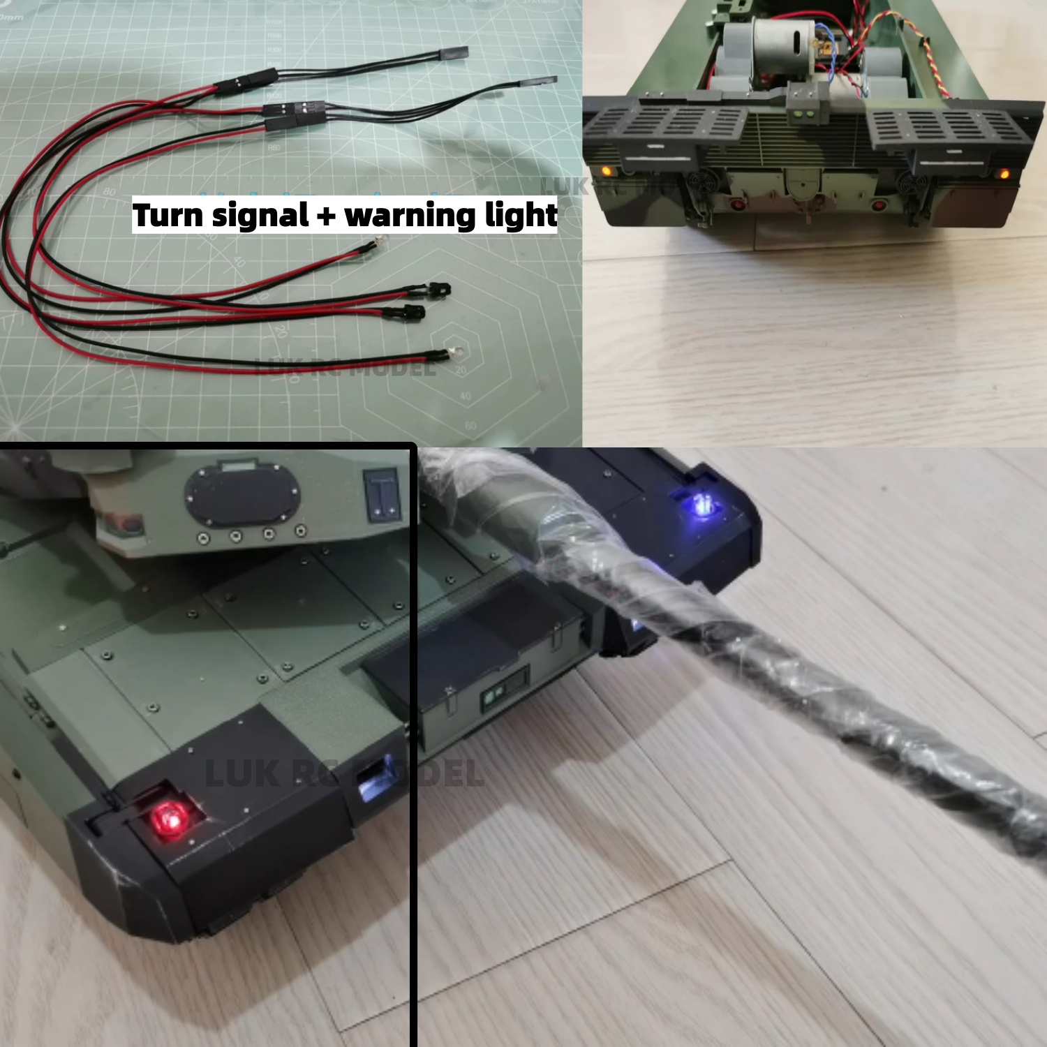 Drone Battery Alarm - إضاءة خلفية محسنة لدبابة HL Leopard
