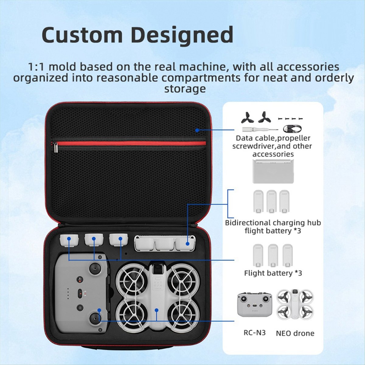 Drone Battery Strap - حقيبة حمل وتخزين A43M لطائرة DJI