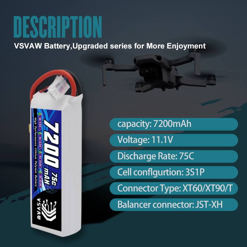 VSVAW 3S يبو بطارية 11.1 فولت  - مراجعة Drone Battery 3S وسعره