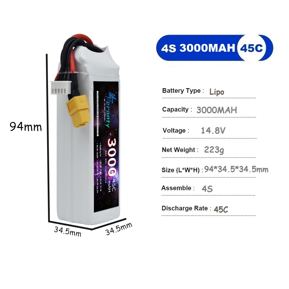 4S يبو بطارية 14.8 فولت 1500 م - مراجعة Drone Battery 4S وسعره