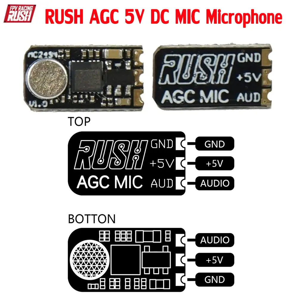 ميكروفون RUSH AGC بجهد 5 فولت  - مراجعة Drone Battery Plate وسعره