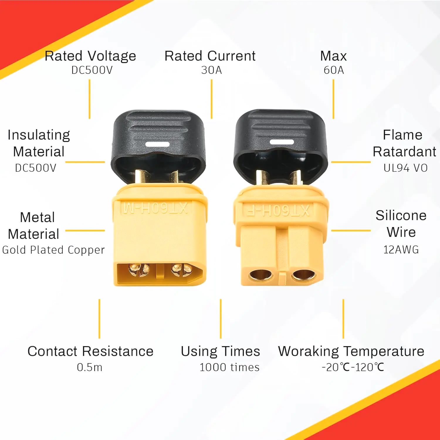 موصل XT60 مع غلاف حماية، قابس  - مراجعة Drone Battery Connector وسعره