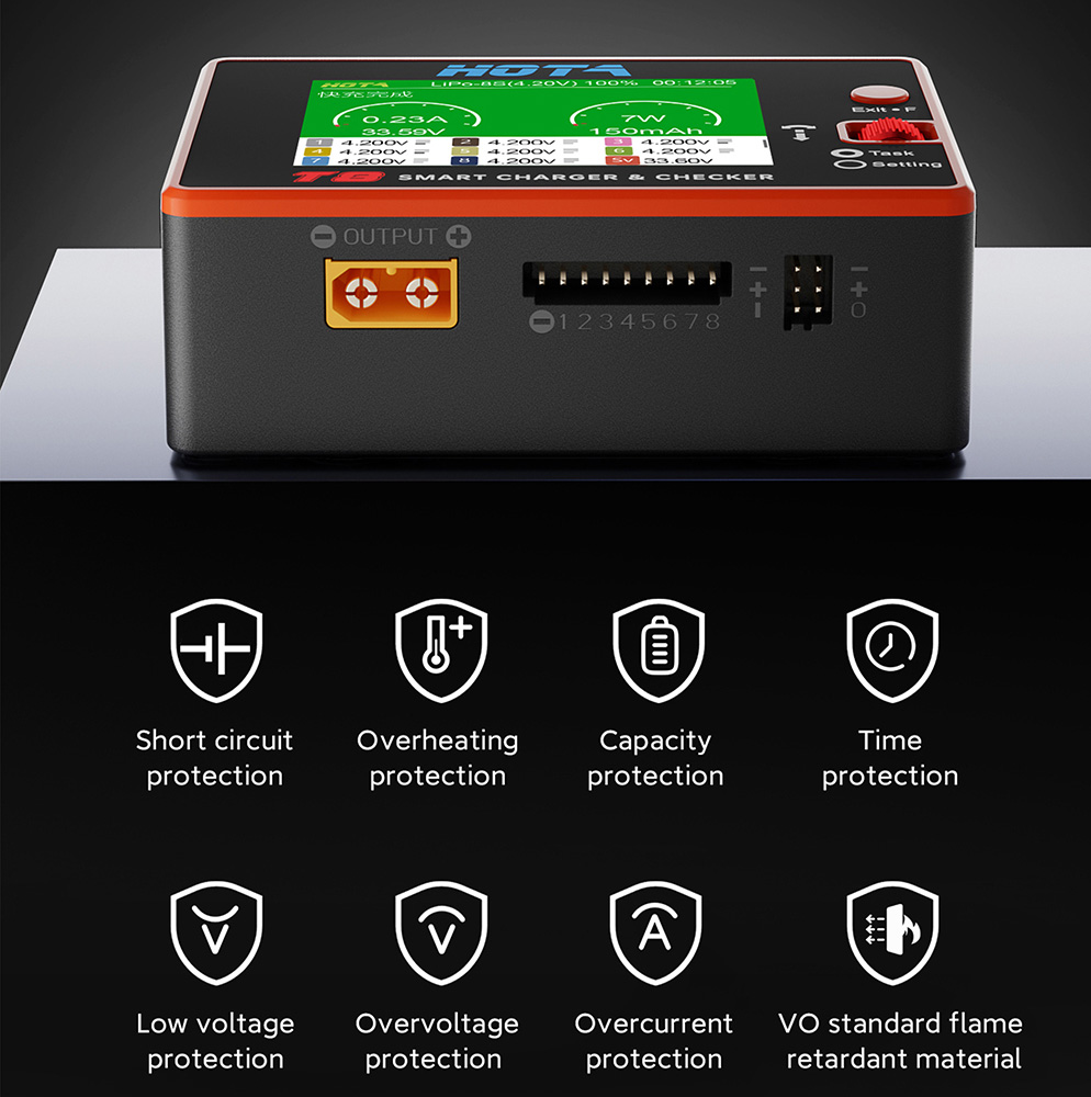 شاحن توازن ذكي HOTA T8 لبطاريا - مراجعة Drone Battery Smart وسعره