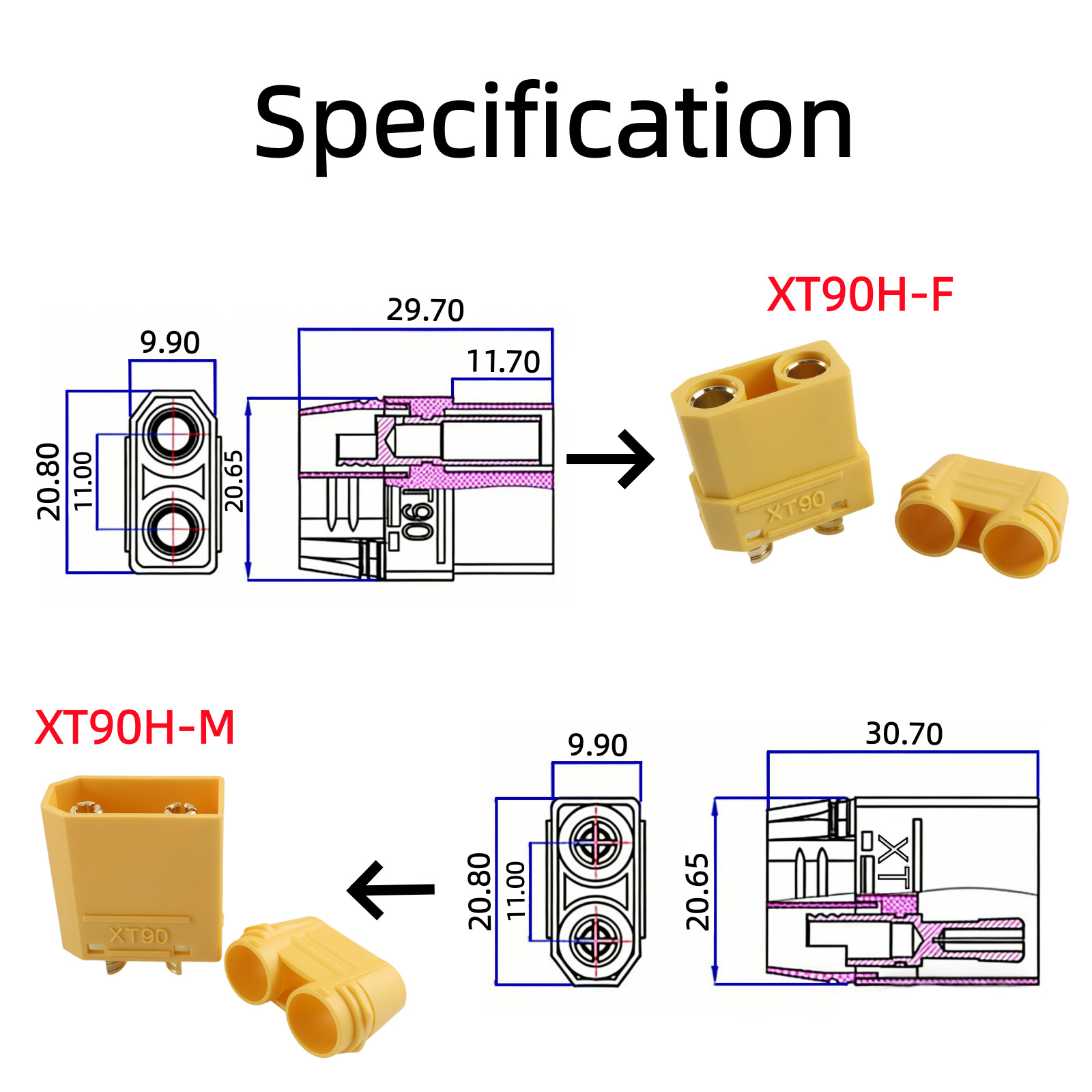موصلات XT90 ذكر وأنثى، قوابس ط - مراجعة Drone Battery Connector وسعره