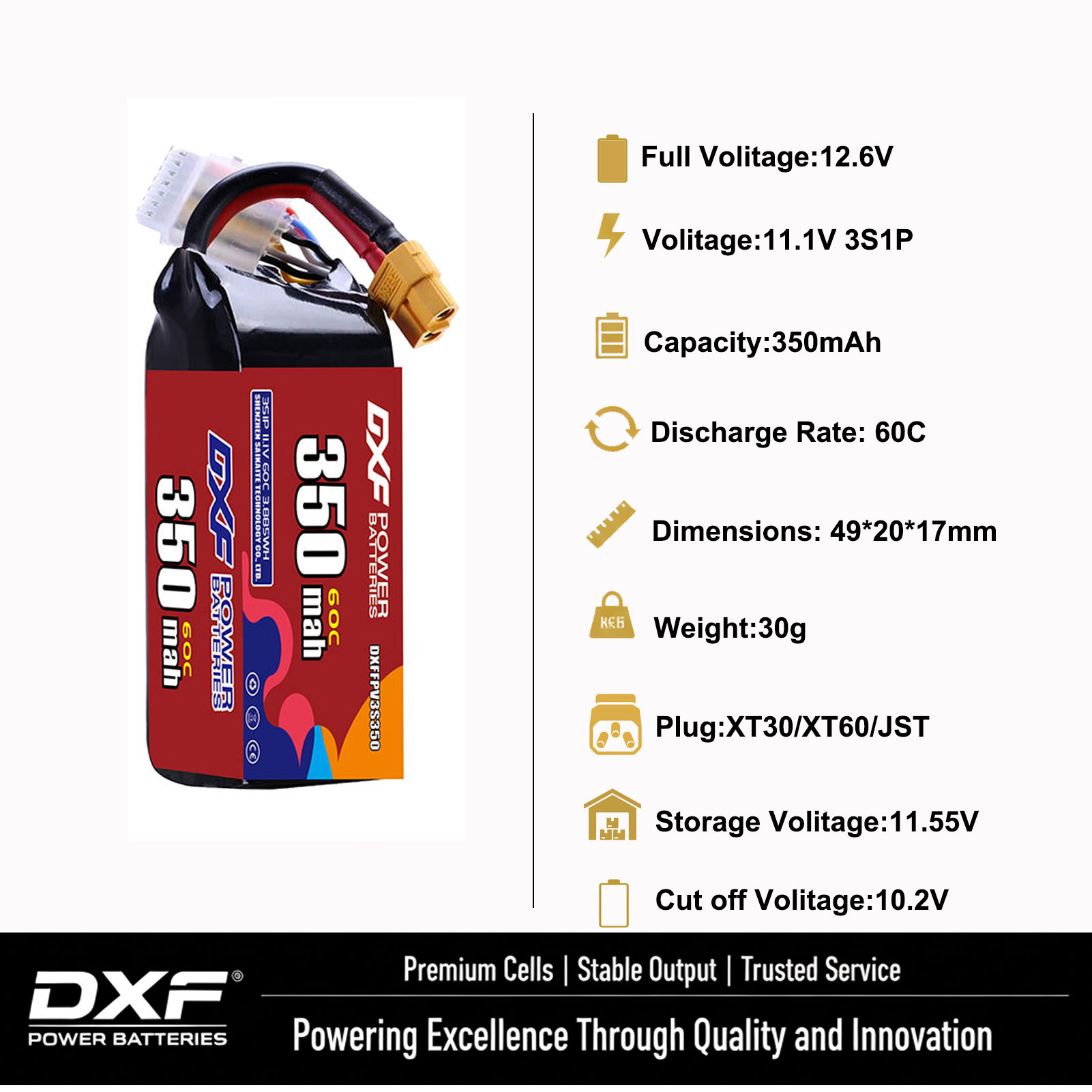 DXF يبو 3S بطارية 11.4 فولت 17 - مراجعة Drone Battery 3S وسعره