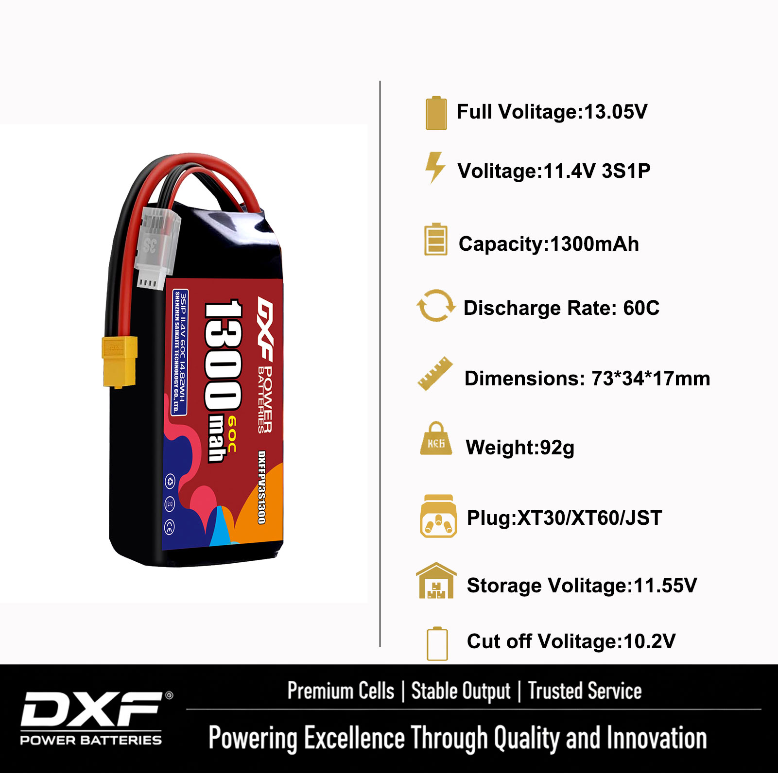DXF يبو 3S بطارية 11.4 فولت 17 - مراجعة Drone Battery 3S وسعره