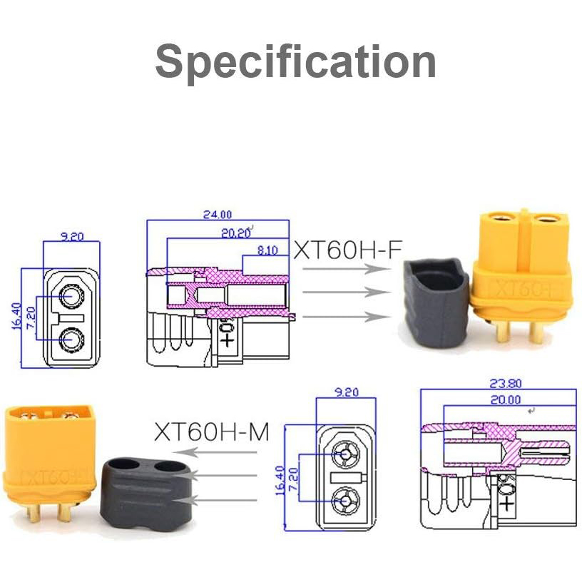 5 أزواج من موصلات XT60H مع غلا - مراجعة Drone Battery Connector وسعره